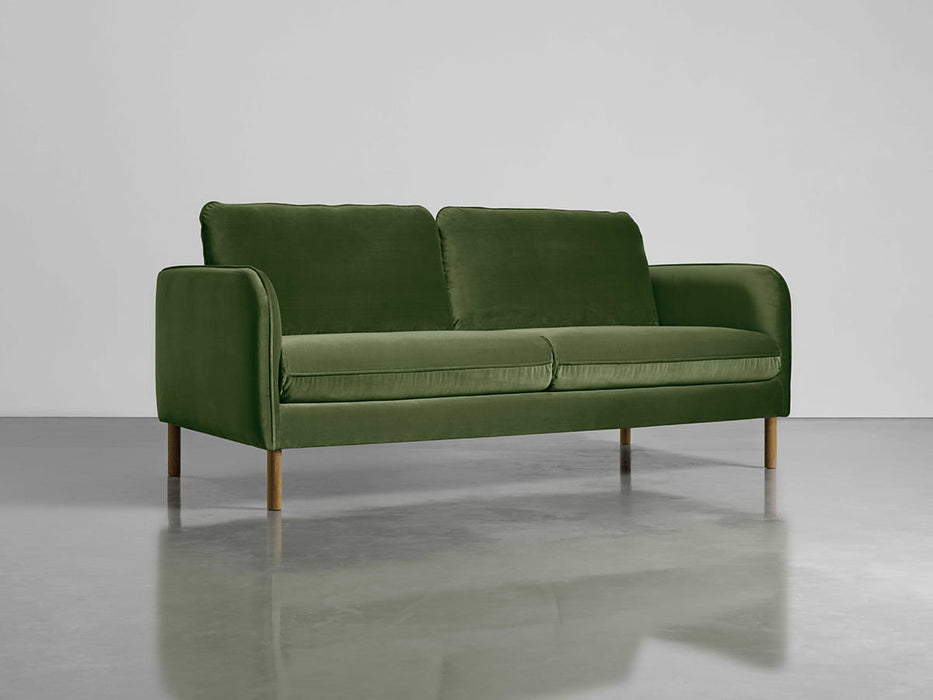 Scandi Petite Sofa Moss Cotton Velvet