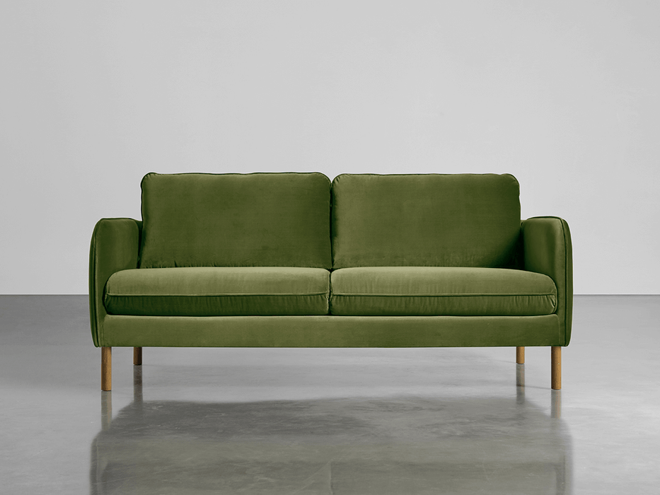 Scandi Midi Sofa Moss Cotton Velvet