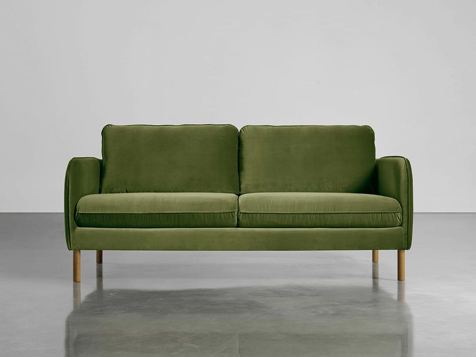 Scandi Petite Sofa Moss Cotton Velvet