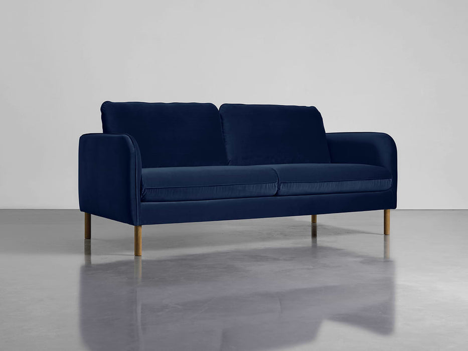 Scandi Midi Sofa Navy Cotton Velvet