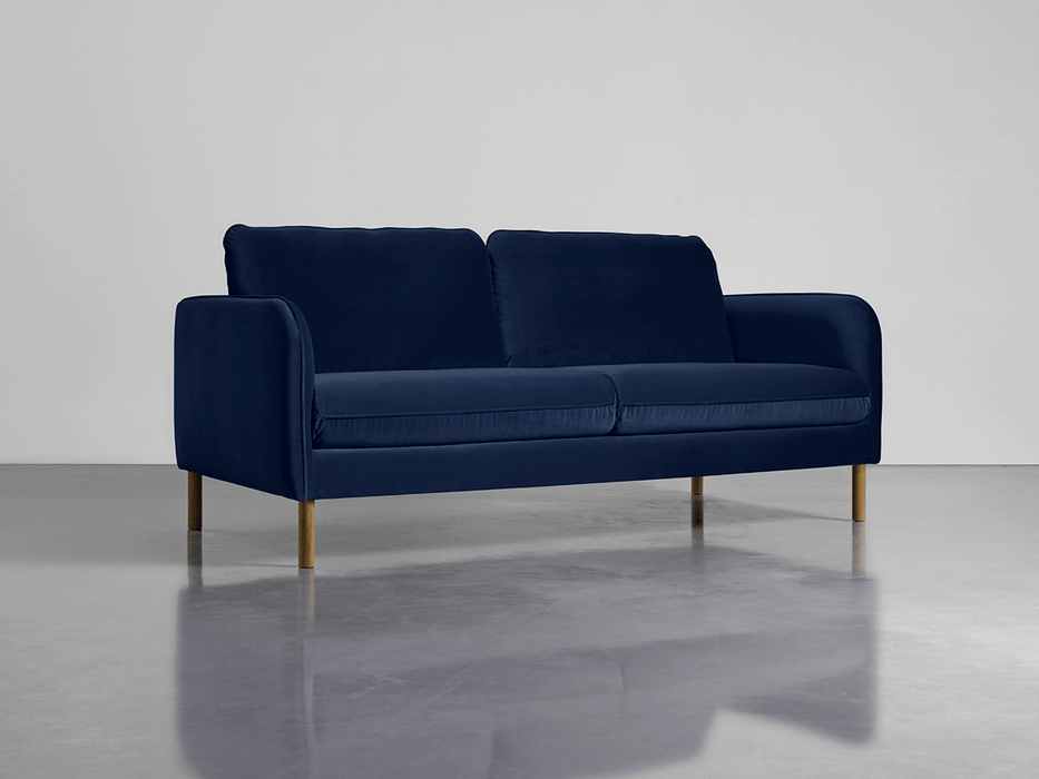 Scandi Petite Sofa Navy Cotton Velvet