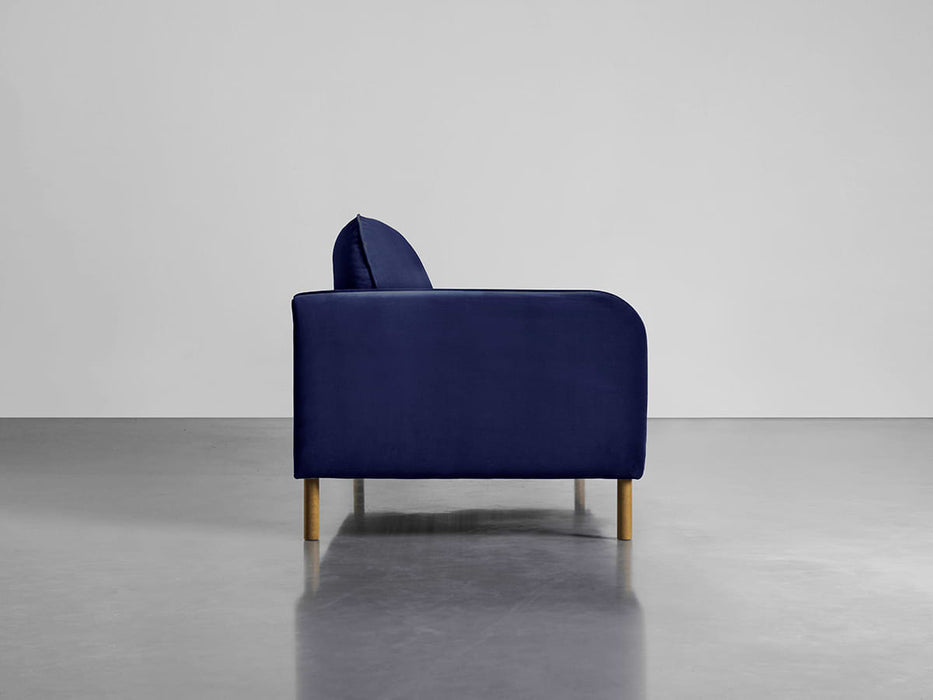 Scandi Midi Sofa Navy Cotton Velvet