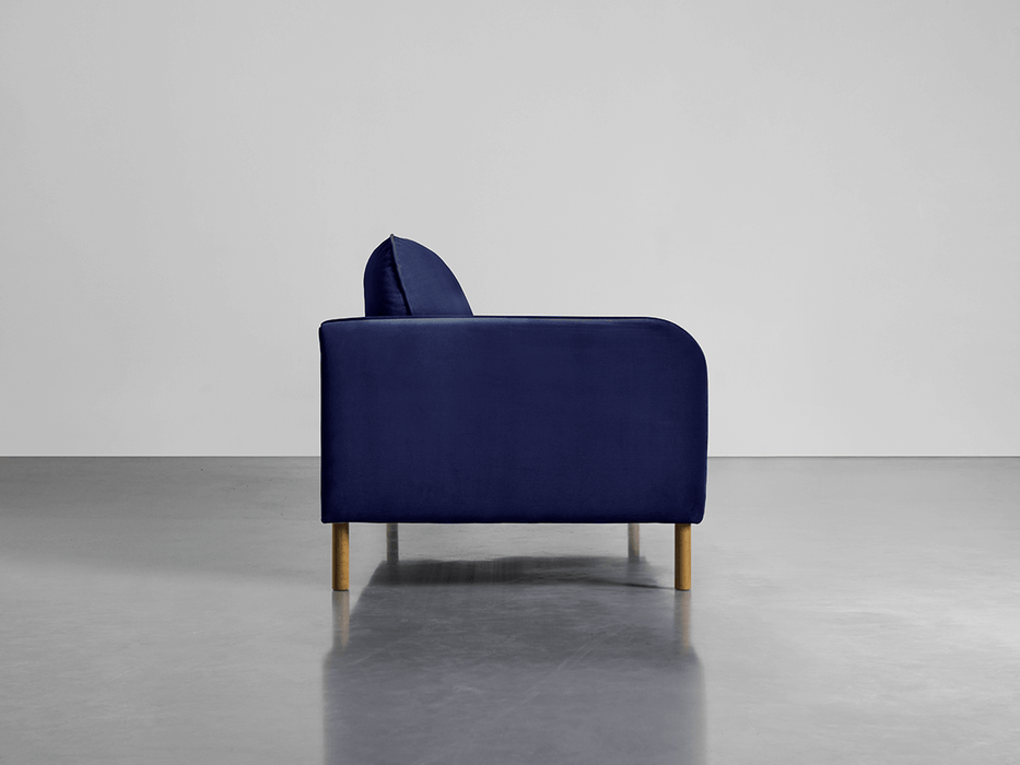 Scandi Petite Sofa Navy Cotton Velvet