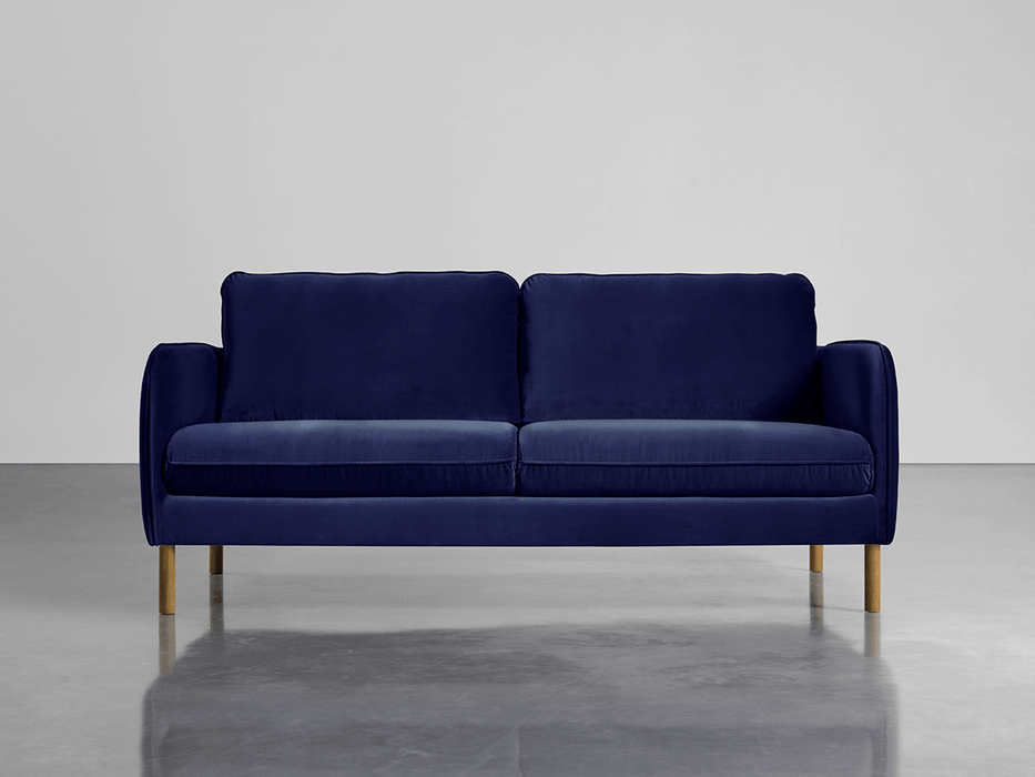 Scandi Petite Sofa Navy Cotton Velvet