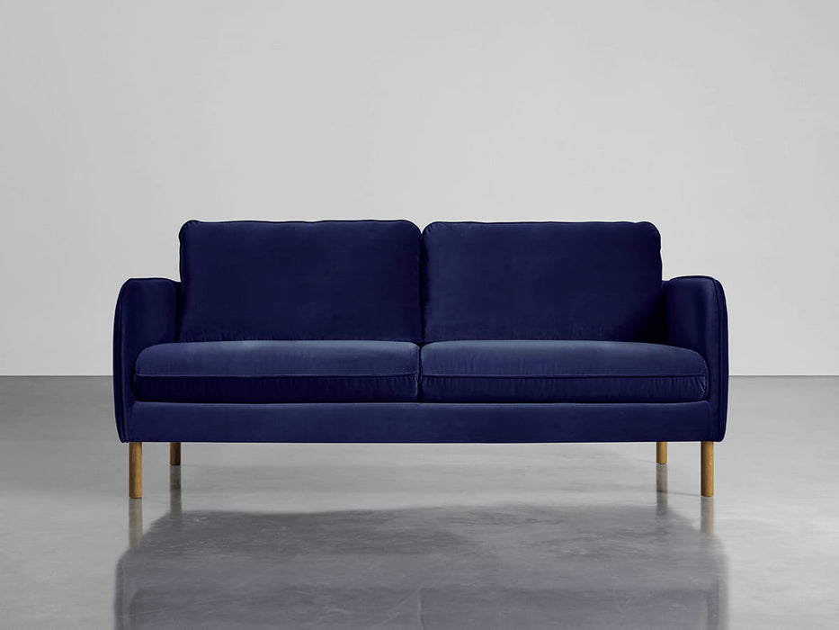 Scandi Midi Sofa Navy Cotton Velvet