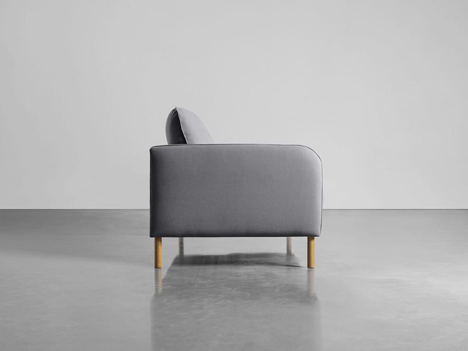 Scandi Midi Sofa Smoke Linen Cotton Blend