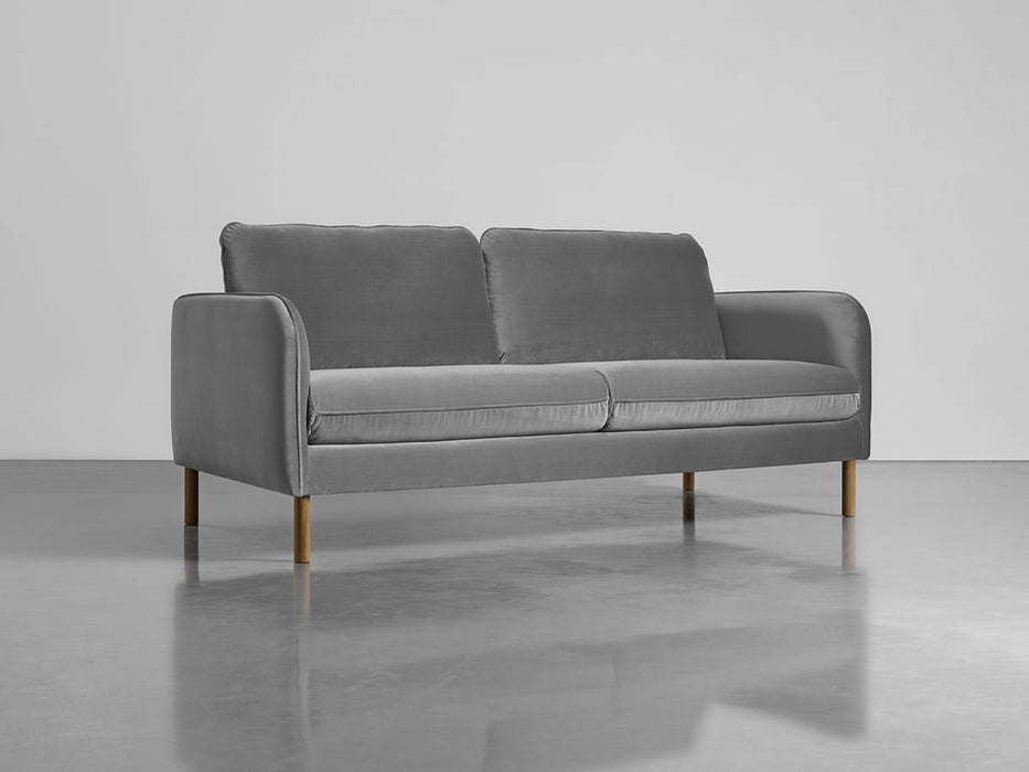 Scandi Petite Sofa Swedish Grey Cotton Velvet