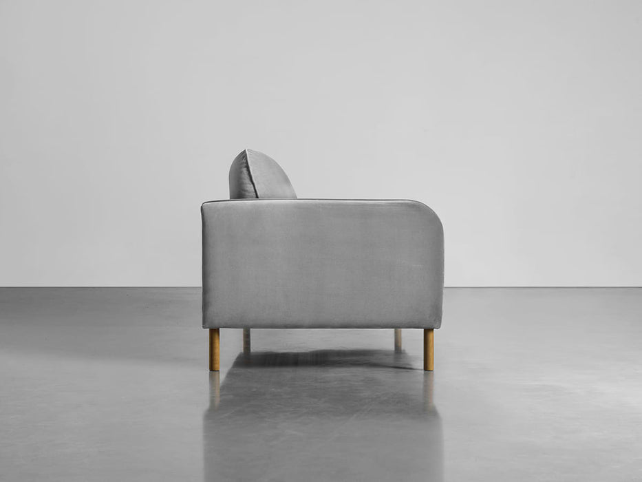 Scandi Petite Sofa Swedish Grey Cotton Velvet