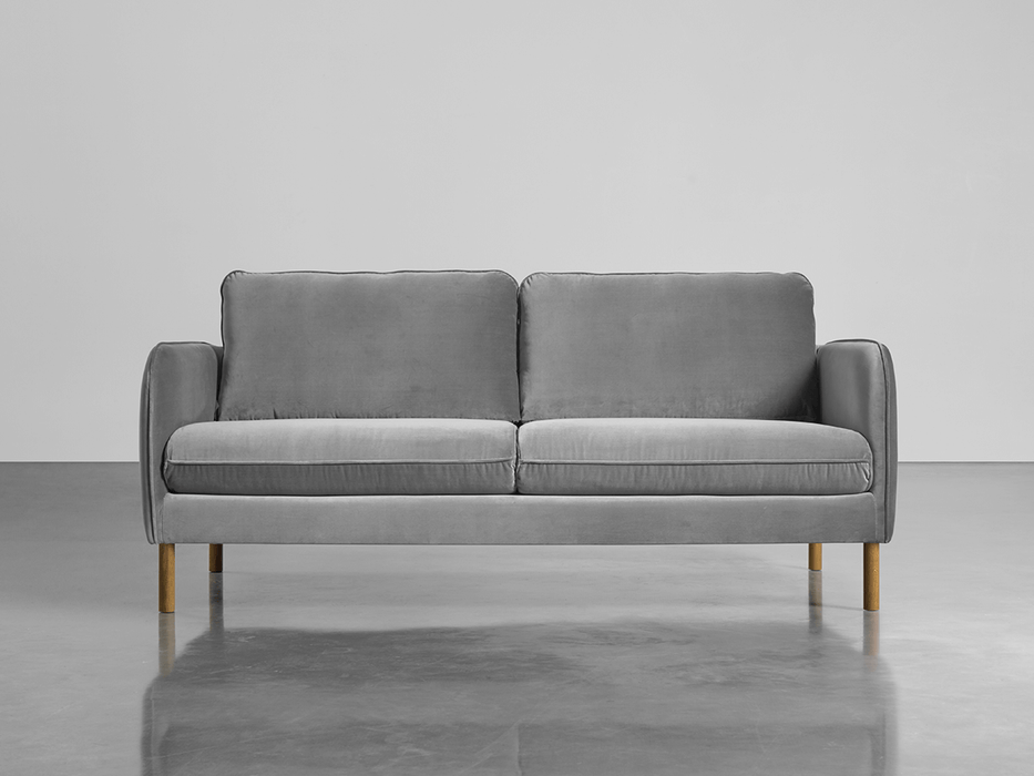 Scandi Midi Sofa Swedish Grey Cotton Velvet