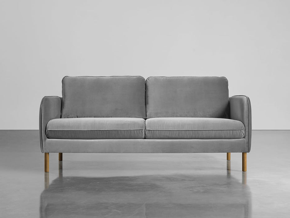 Scandi Petite Sofa Swedish Grey Cotton Velvet