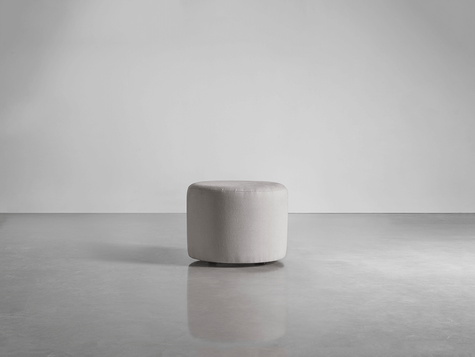 Scandi Footstool - Ash Linen Cotton Blend