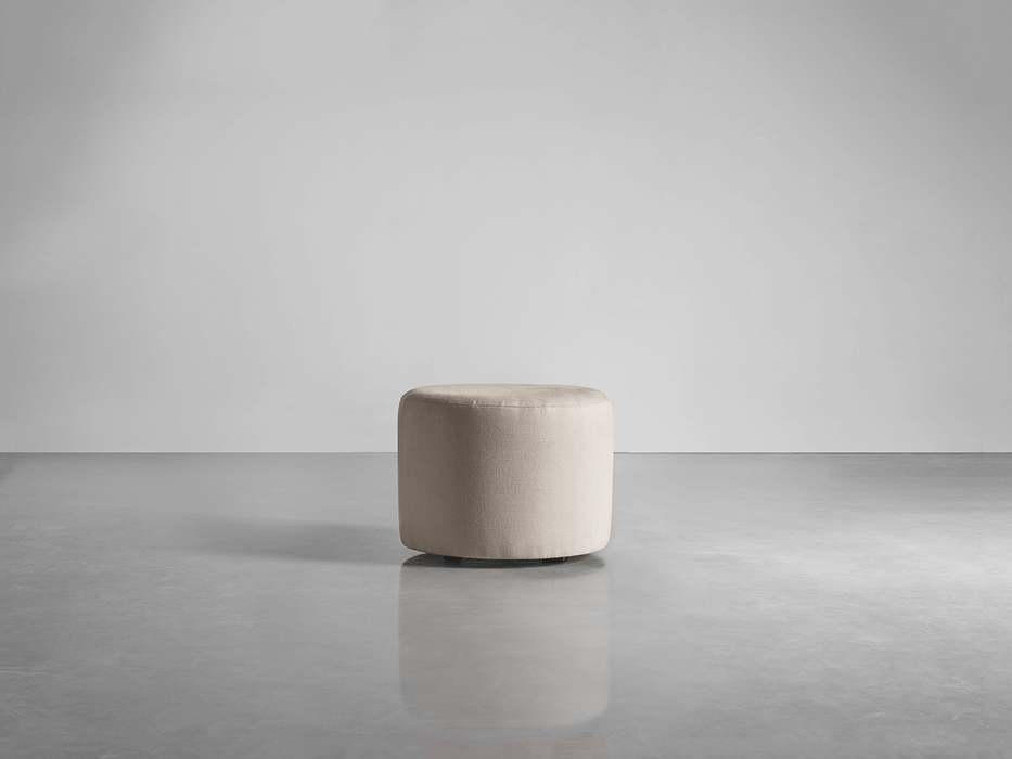 Scandi Footstool - Birch Linen Cotton Blend