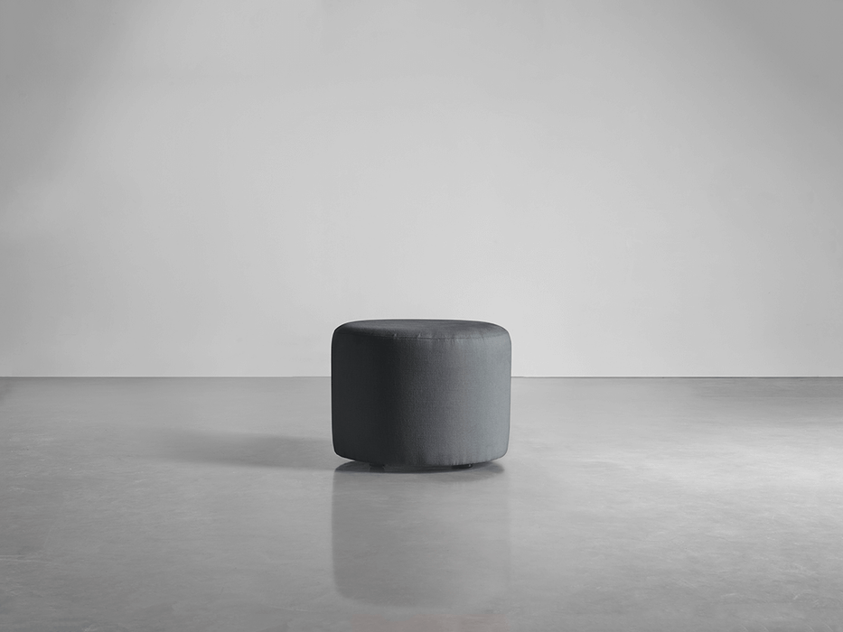 Scandi Footstool - Flint Linen Cotton Blend
