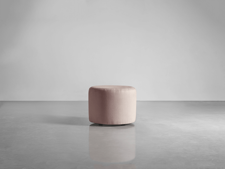 Scandi Footstool - Mallow Linen Cotton Blend