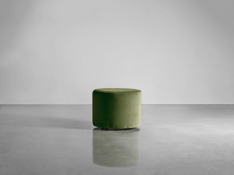 Scandi Footstool - Moss Cotton Velvet