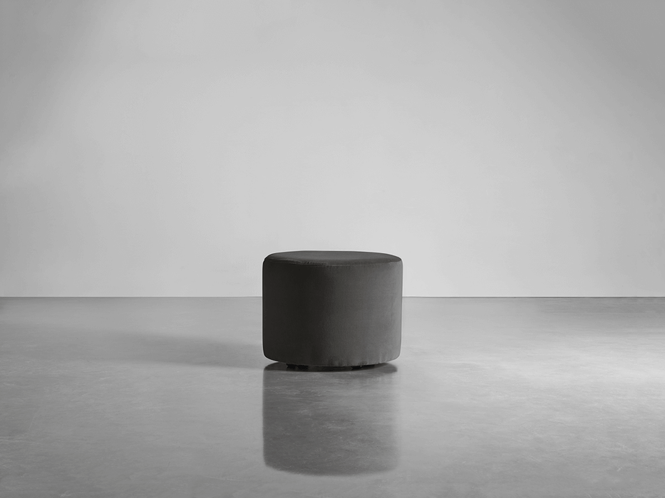 Scandi Footstool - Slate Cotton Velvet