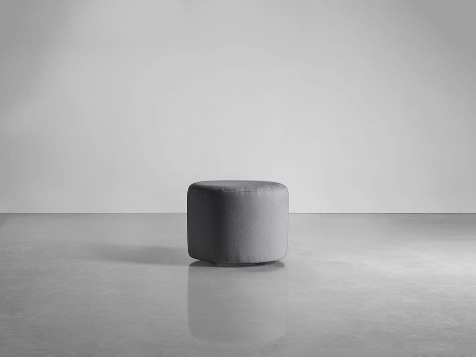 Scandi Footstool - Smoke Linen Cotton Blend
