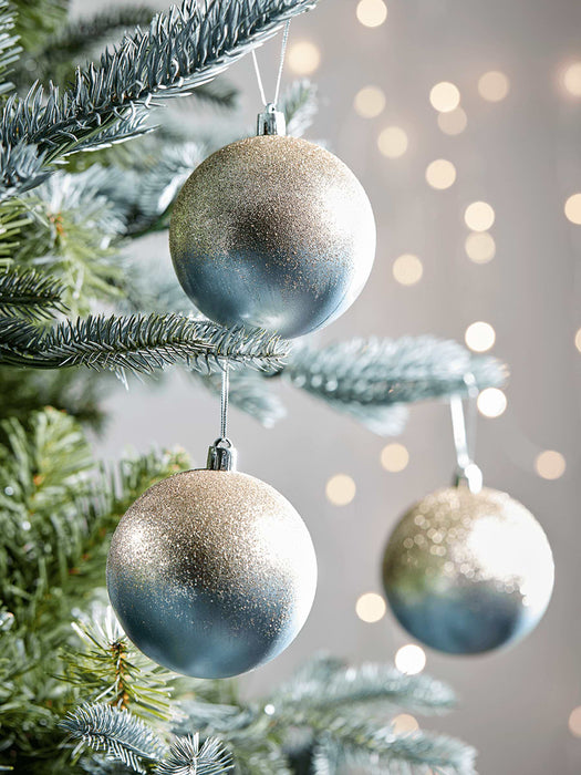 Twelve Glitter Ombre Shatterproof Baubles