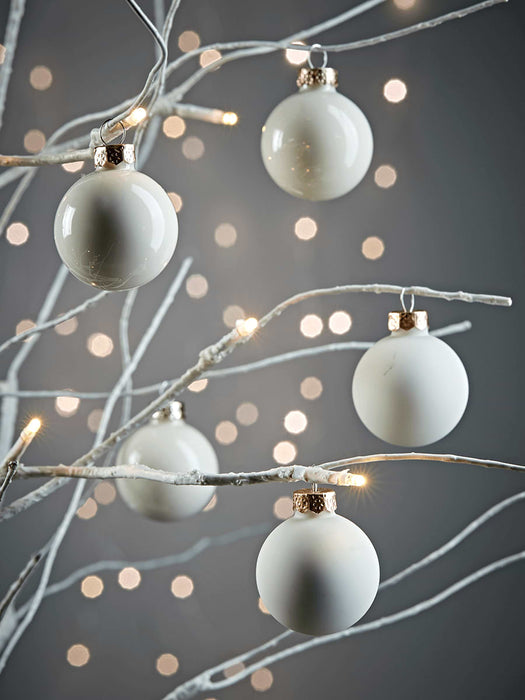 Sixteen Mini Baubles - Cream