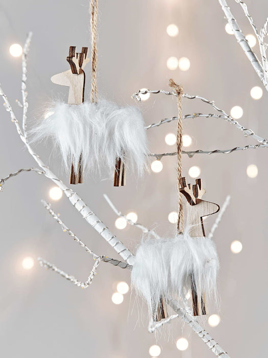 Two Faux Fur Deer