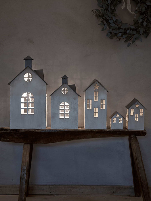 Three Scandi Tea Light Houses