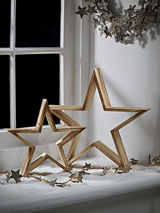 Two Wooden Standing Stars