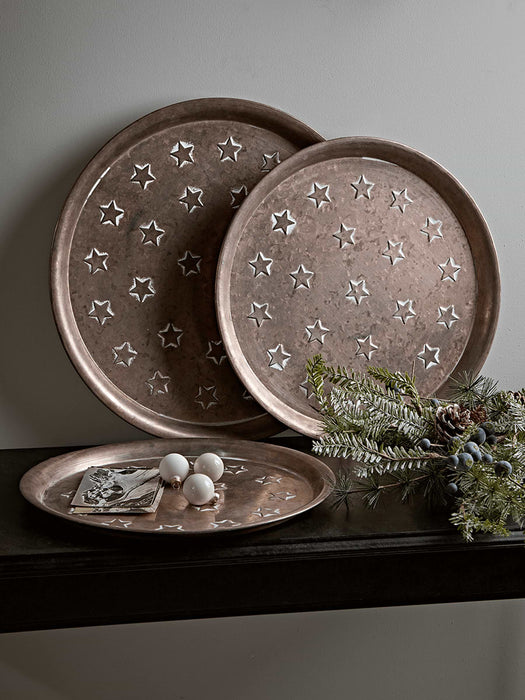 Three Starry Copper Trays