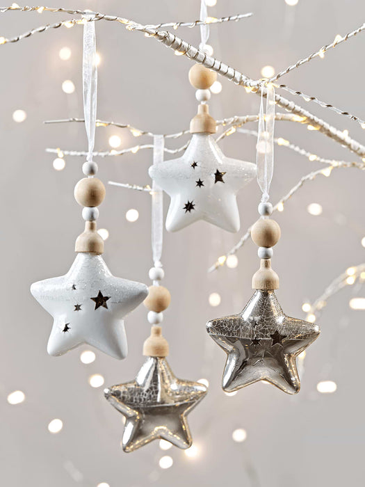 Four Crackle Glaze Stars