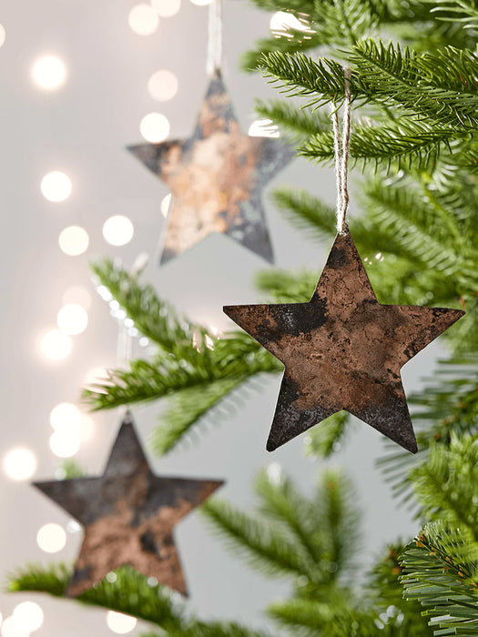 Six Small Burnished Copper Stars