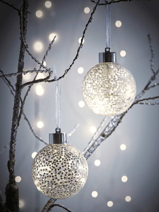 Six Light Up Starry Baubles