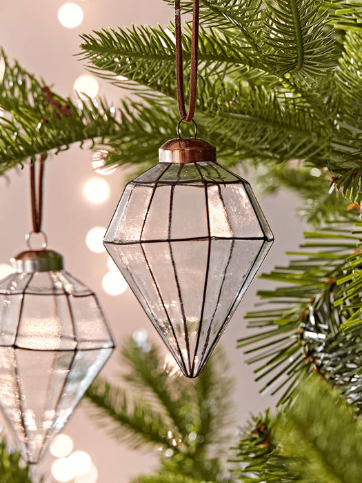 Six Diamond Drop Baubles