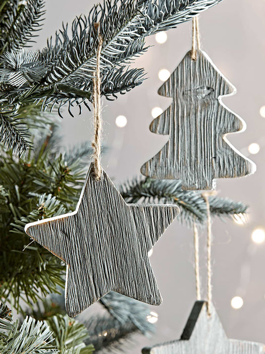 Six Greywashed Stars & Trees