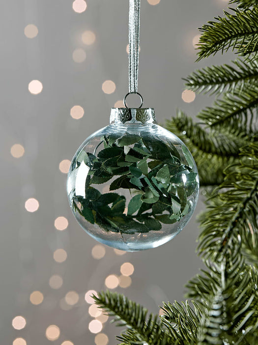Six Filled Leaf Shatterproof Baubles