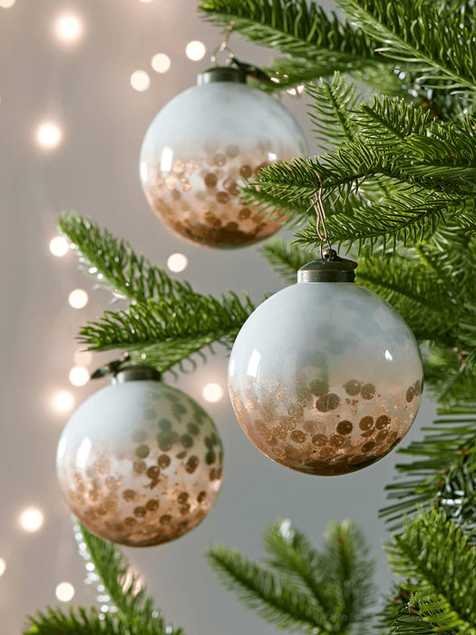 Six Ombre Sequinned Baubles