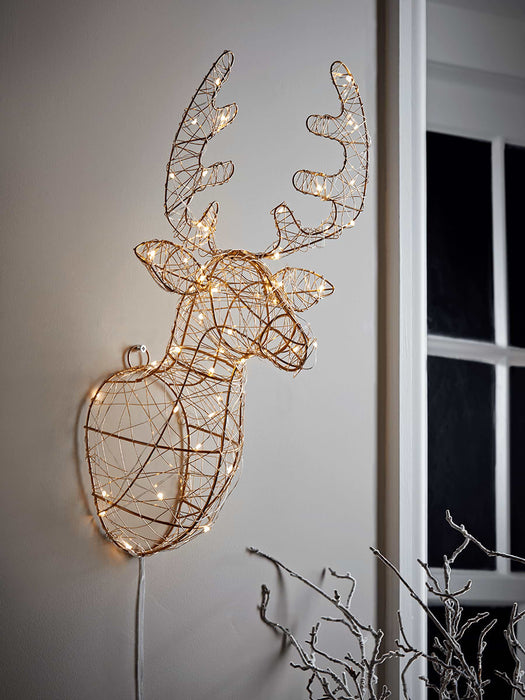 Lit Reindeer Head