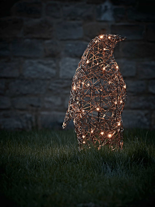 Faux Rattan Light Up Penguin