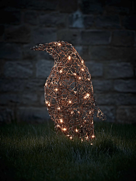 Faux Rattan Light Up Penguin