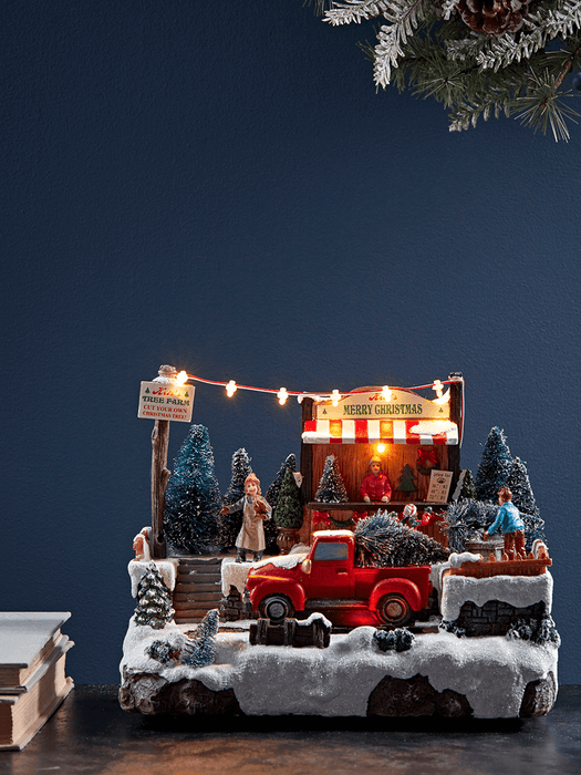 Christmas Tree Farm Lit Scene