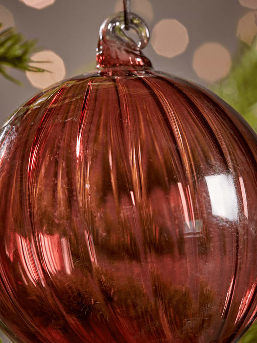 Six Ribbed Glass Baubles