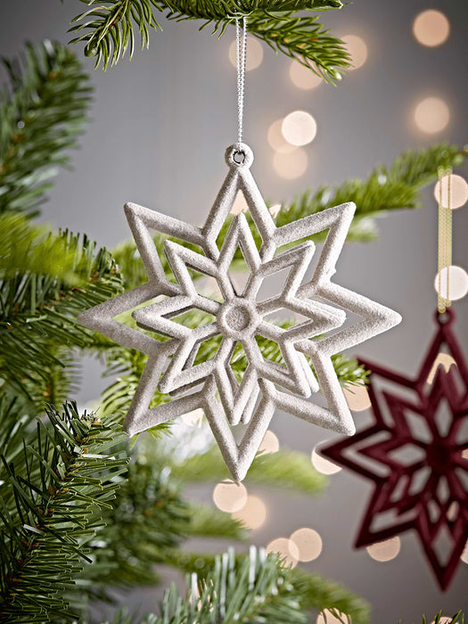 Six Velvet Star Decorations