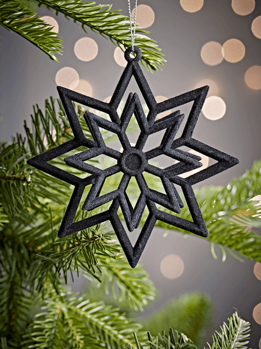 Six Velvet Star Decorations