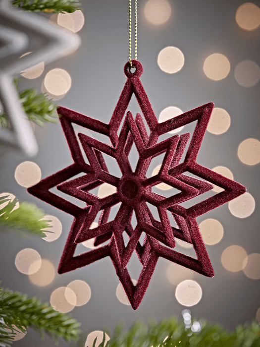 Six Velvet Star Decorations