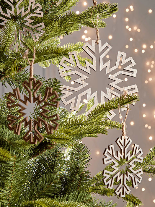 Six Plywood Snowflake Decorations