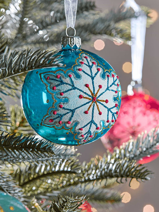 Six Multi Snowflakes Baubles