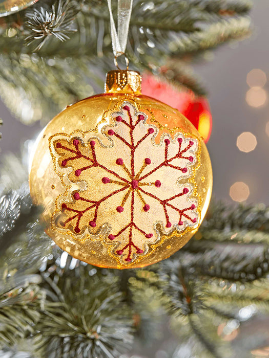 Six Multi Snowflakes Baubles