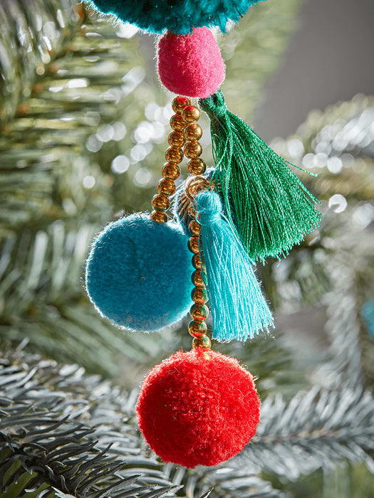 Three Hanging Pom Pom Decorations