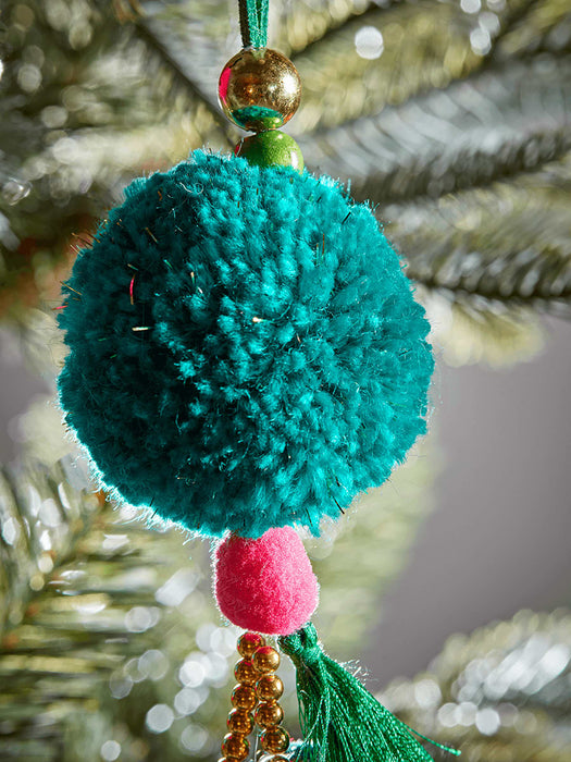 Three Hanging Pom Pom Decorations