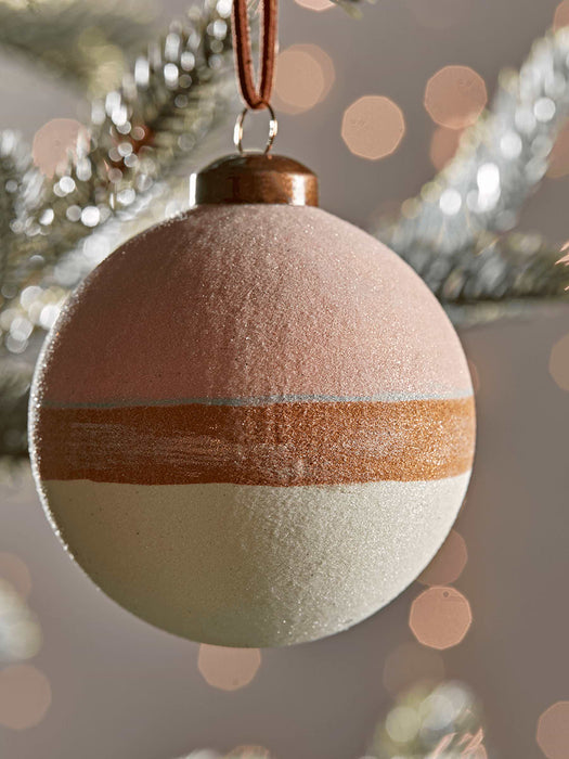 Six Sugar Frosted Baubles - Blush