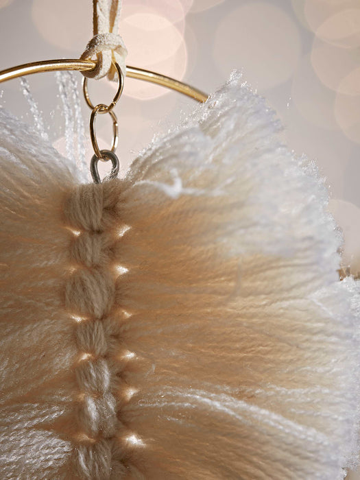 Three Macrame Leaf Hoops