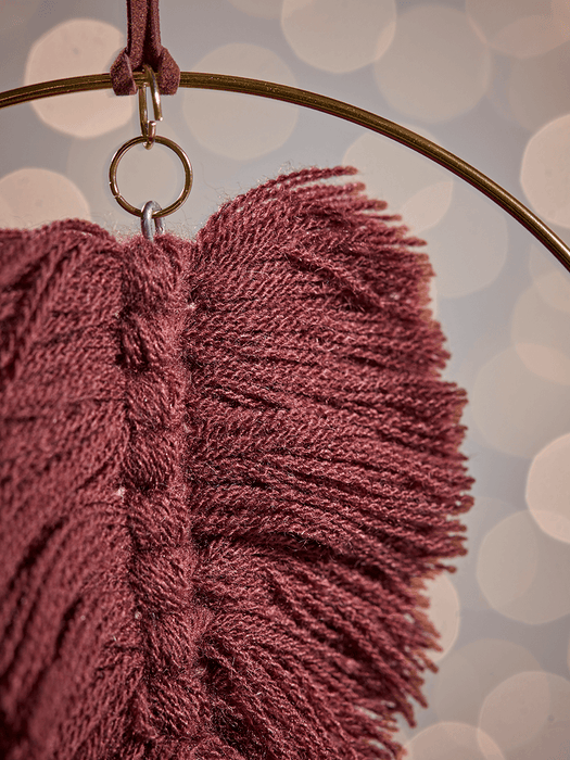 Three Macrame Leaf Hoops